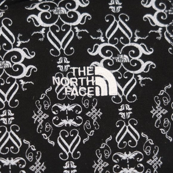 The North Face Ornate Buck Logo Print Zip Front Hooded Sweatshirt Women's Medium - Picture 8 of 11